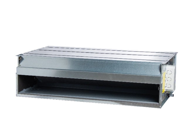 Billedet viser energieffektiviteten af Medium ESP kanalventilatorkonvektoren fra MyCond HPL-serien.