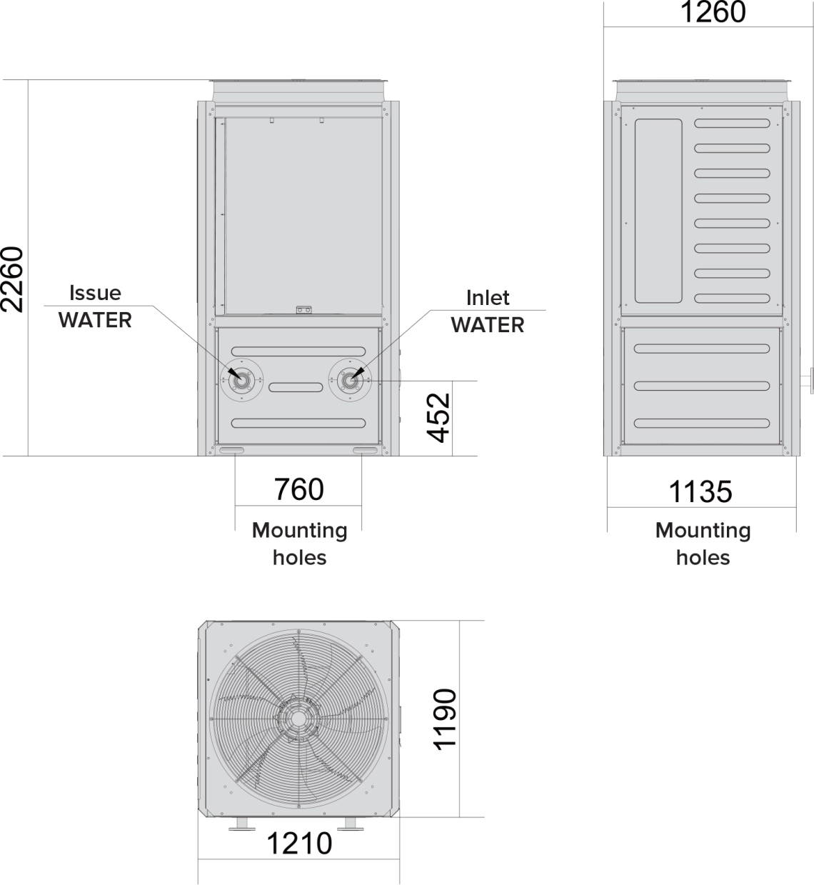 MyCond MCU-OHDD samlede dimensioner - 1