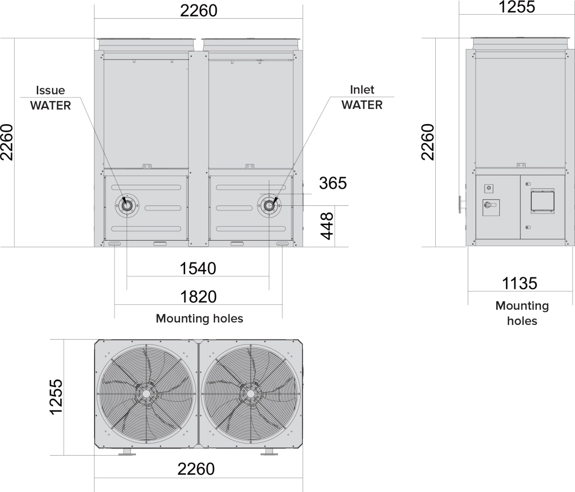 MyCond MCU-OHDD samlede dimensioner - 2