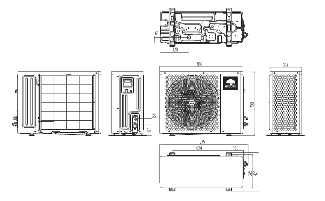 MyCond BeeHeat Overordnede dimensioner - 2