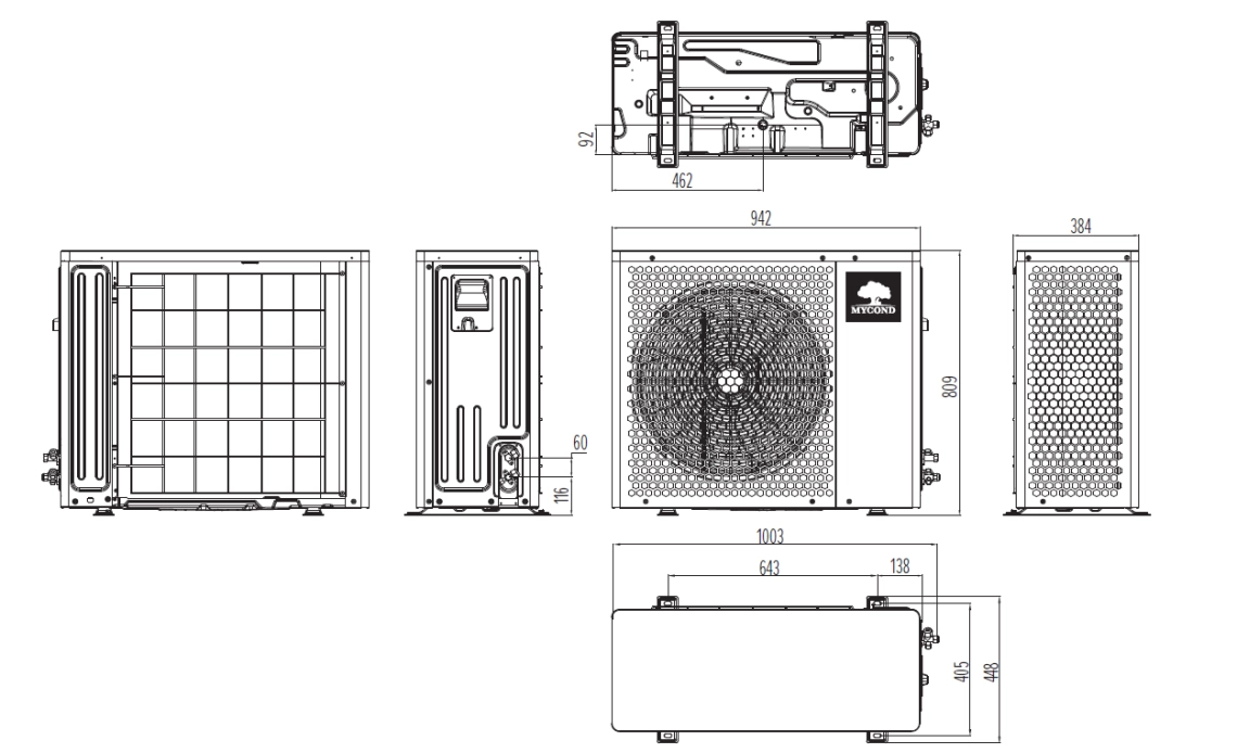 MyCond BeeHeat Overordnede dimensioner - 3