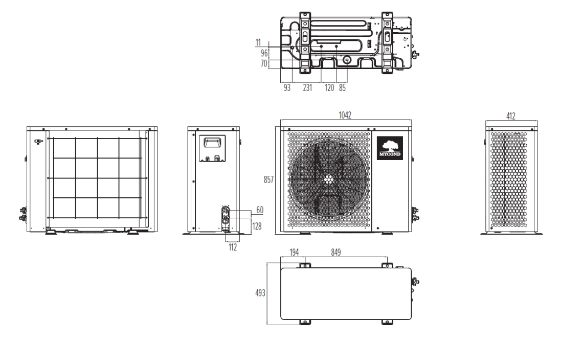 MyCond BeeHeat Overordnede dimensioner - 4