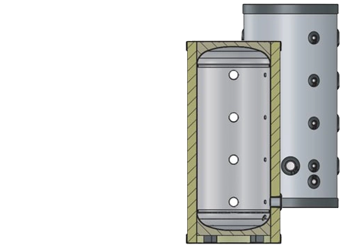 MyCond MBT 80 & MBT 100 Diagram over buffertank, der viser energioptimering.