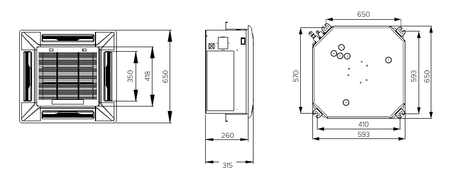 MyCond MCFK-T2 En kompakt loftsventilator til effektiv luftfordeling.