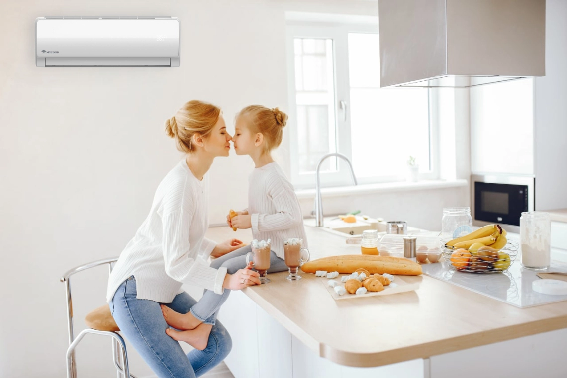 MyCond MHW Vægmonteret ventilatorkonvektor med LED-display og dvaletilstand.