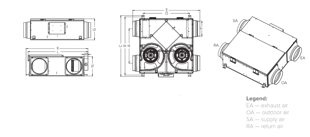 MyCond MVC***-A Overordnede dimensioner - 1