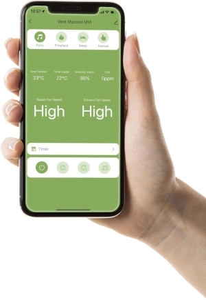 MyCond MVS***-DW mobilapplikation til styring af ventilation via smartphone