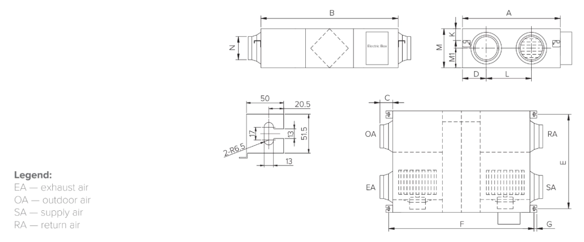 MyCond MVS***-DW Overordnede dimensioner - 2