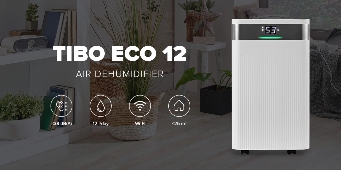 MyCond TIBO Eco 12 Kompakt miljøvenlig luftaffugter til boliger.