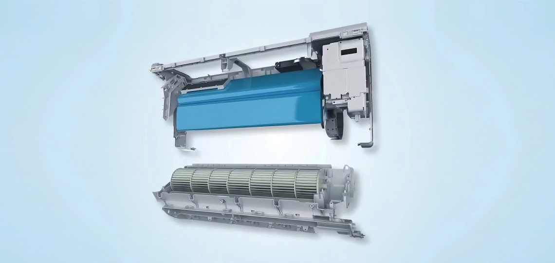 MyCond Vægmonteret N-serie varmeveksler og ventilatordesign