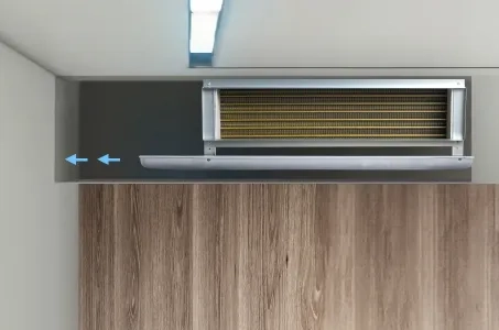 Fordele ved kanaliseret installation af ventilatorkonvektorer under loftet: eksempel på Mycond MCFC