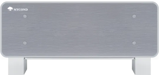 Designede gulvstående ventilatorkonvektorer Silver Glass Low-serien